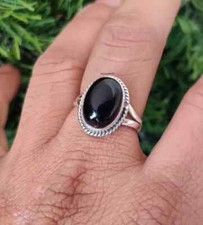 Black Onyx Gemstone 925 Silver Handmade Statement Woman Ring All Size R22