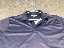 Greg Norman Polo Shirt Mens XL Blue Geometric ML75 Play Dry Golf Tennis Performa