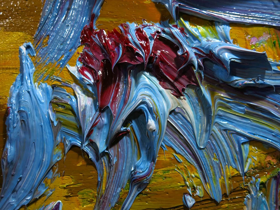 LANDSCAPE OIL█PAINTING█VINTAGE█IMPRESSIONISM█ART█SIGNED ABSTRACT ORIGINAL THICK - Image 3 of 4