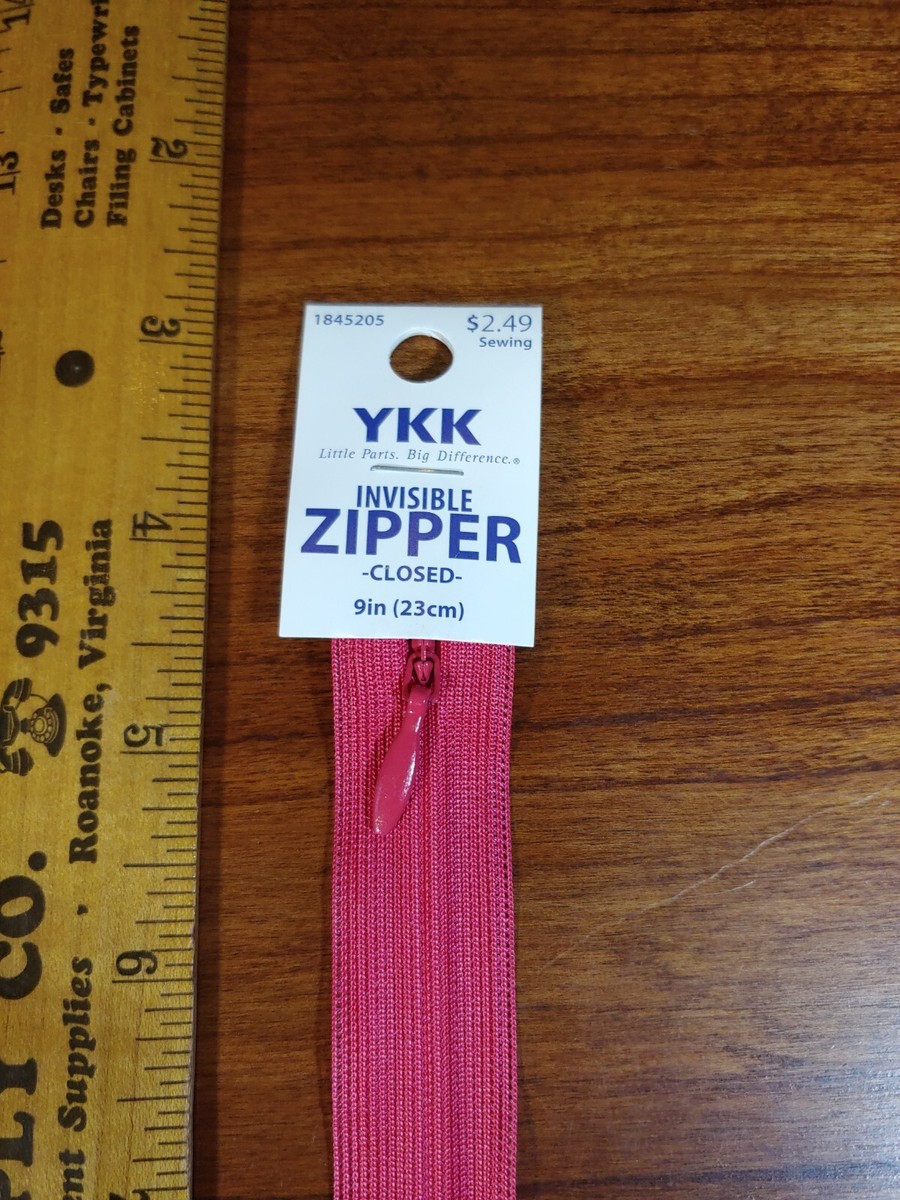 YKK 9 in Invisible Zipper 817 Rose Red | eBay