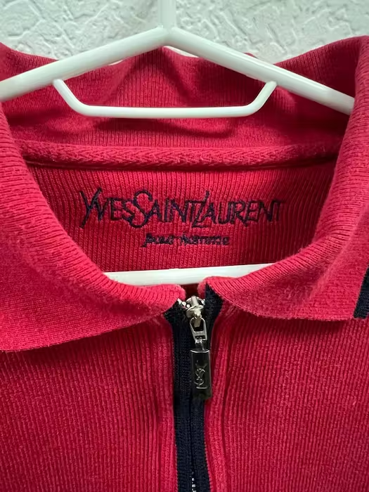Vintage 90s Yves Saint Laurent 1/4 Zip Knitted Sweater Polos Size