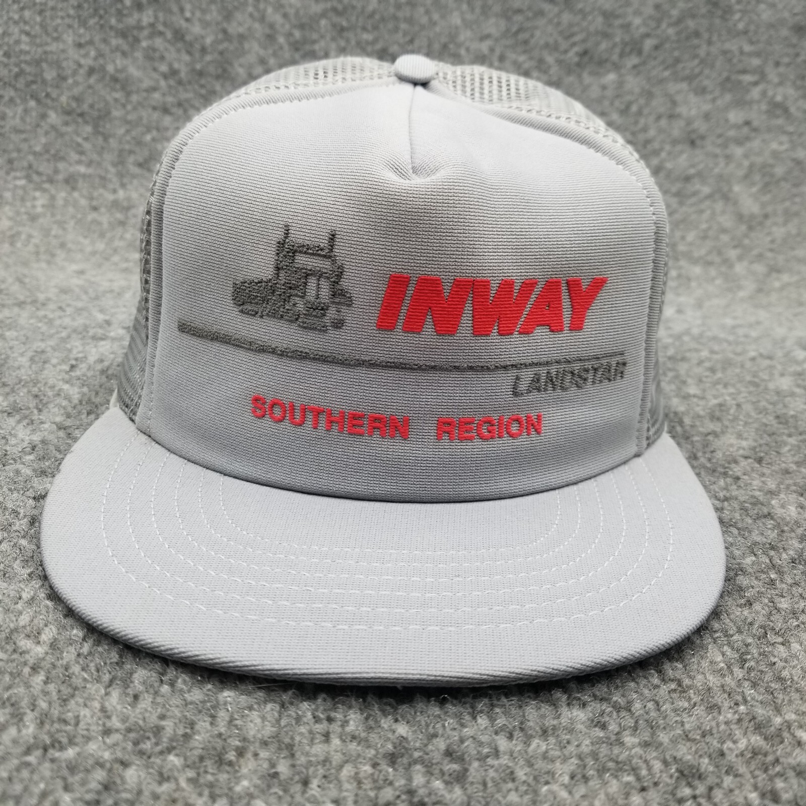 Vintage 90s Inway Landstar Southern Region Gray Snapback Trucker Cap