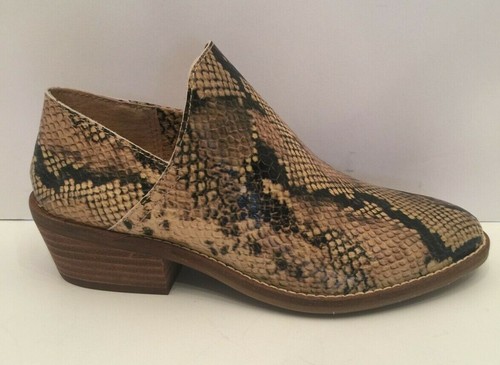 Lucky Brand Womens Fausst Leia Ankle Bootie Sz 5M Beige Leather Snake Print - Picture 4 of 12