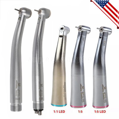 Dental LED E-generator Handpiece /1:5 1:1 Fiber Optic Contra Angle Low Speed ns