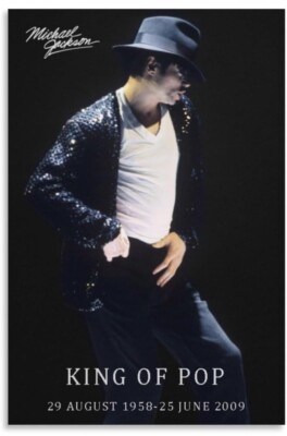 Michael Jackson King Of Pop Music 12.75”x18.5” Canvas Wall Art