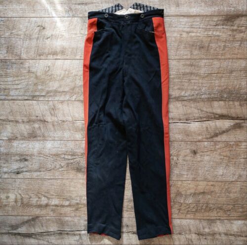 Vintage Mens Pants 1920s 1930s Black Red Trousers… - image 1