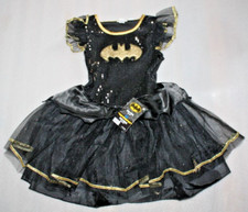 DC Comics Batgirl Toddler Girls Halloween Black/Gold Tutu Dress Size Small 4/6