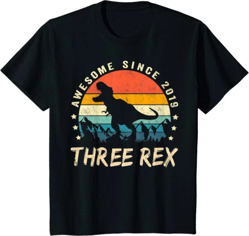 Dinosaur 3rd store birthday shirt