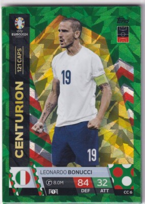 Topps Euro 2024 Match Attax Karte Centurion Emerald CC6 Leonardo Bonucci CC 6