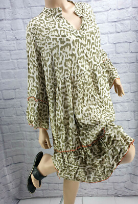 Tunikakleid Hängerchen Volantkleid Animal Print  4 Farben Gr.40-42