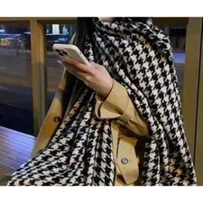 Huge Scottish Houndstooth Celtic Lowlands Pashmina – Scarf Shawl Wrap ✨FREE SHIP