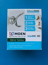 MOEN DARCY BRUSHED NICKEL DOUBLE ROBE HOOK PRESS  MARK MY1503BN NEW IN BOX 