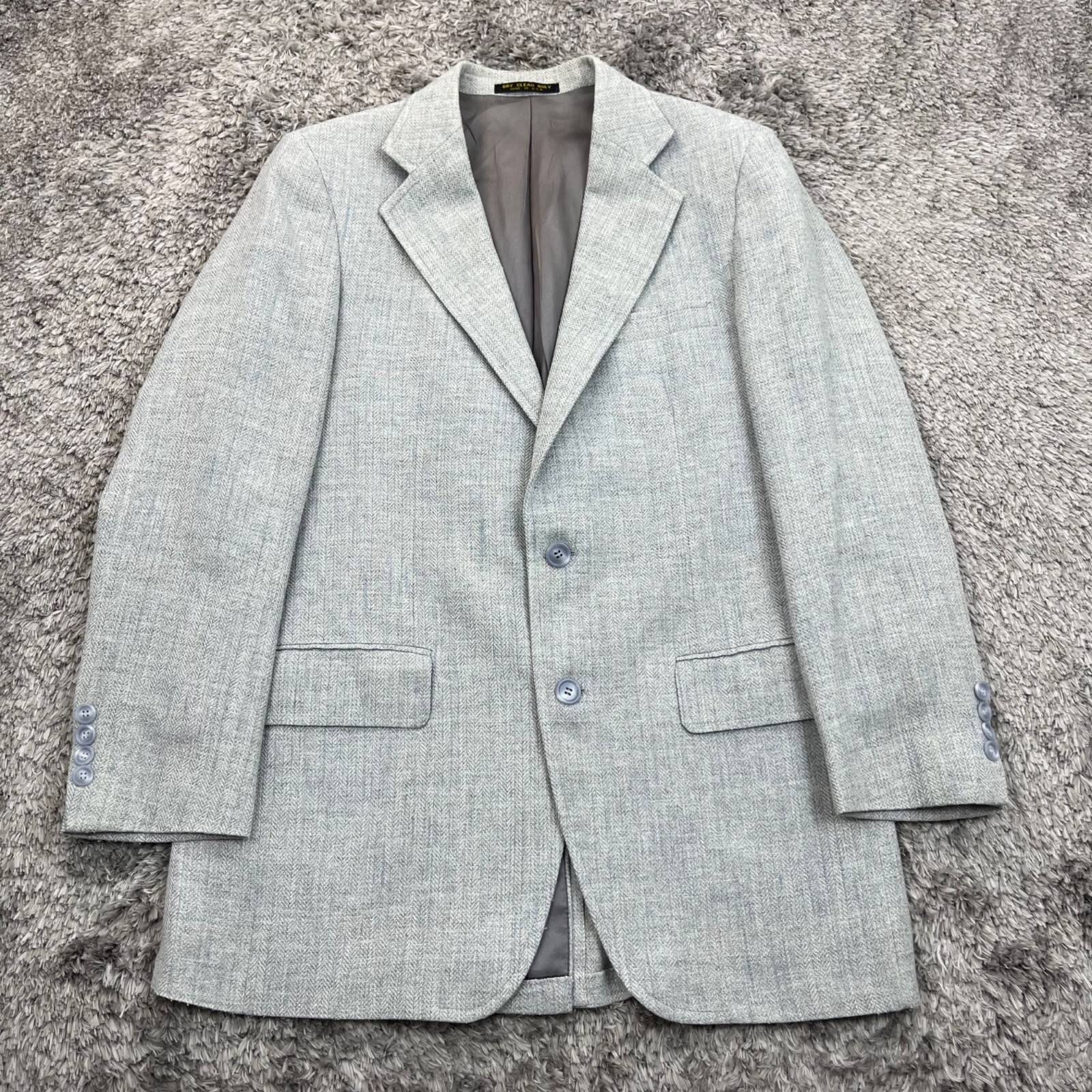 FILA Giacca cappotto sportivo Adams Row blazer uomo 40R grigio Harris tweed vintage made in USA