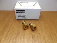 (Qty.2) Parker Brass Straight Seal Connector 1/4" BSPP Pipe X 12 MM OD Tube