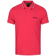 NWT HUGO BOSS Paddy Pro Men  s Regular Fit Polo Shirt in Pink - Medium