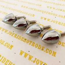 Custom Chrome Smooth Bullet Fasteners x 4 - Hot Rod - Low Rider - Classic Truck