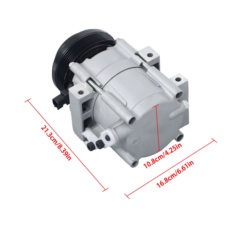 Compresor de aire acondicionado 6 ranuras para Ford E-150 E-250 E-350 E-450 Super Duty 2007-2019 Foto 2 de 4