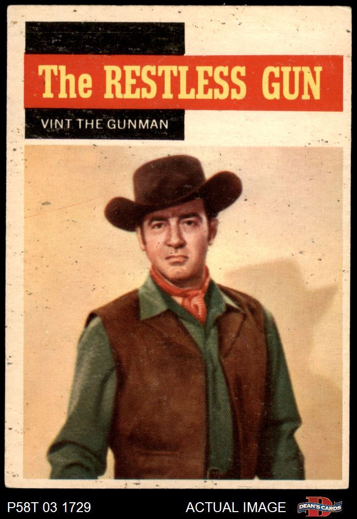 1958 Topps TV Westerns #54 Vint the Gunman  Restless Gun 4 - VG/EX