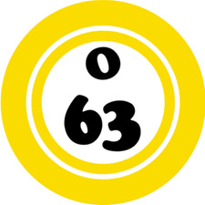 O 63 O63 Bingo Ball - 3 Inch Circle Sticker 3" x 3" - Hobby Number Board Lucky