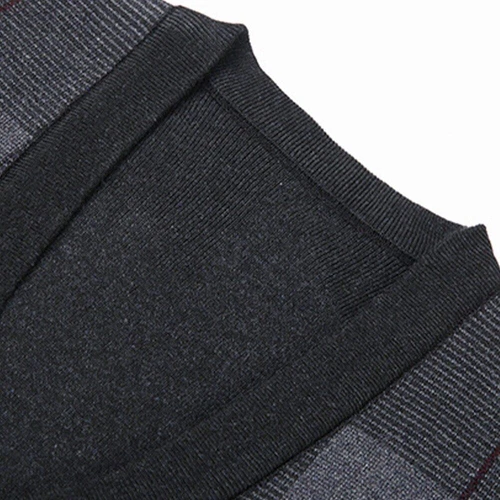 Men's Sleeveless V Neck Plaid Cardigan Sweater Vest with Knitted Waistcoat Tops - Picture 14 of 29