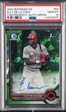 2022 BOWMAN SAPPHIRE EDITION CHROME PROSPECT AUTOS ELLY DE LA CRUZ 18/50 PSA 10