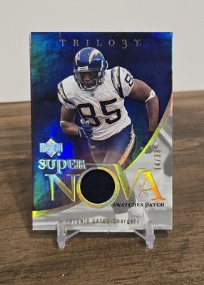 2007 UPPER DECK TRILOGY SUPER NOVA ANTONIO GATES GAME USED PATCH JERSEY #d/33