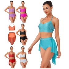 Women Camisole Top Irregular Contemporary Lyrical Dress Latin Performance Dance