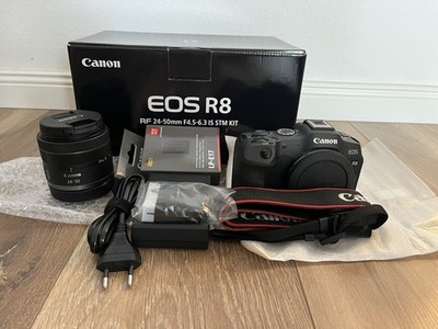 Canon EOS R8 Zubehörpaket, RF 24-50mm F4.5-6.3 IS STM Kit + Akku