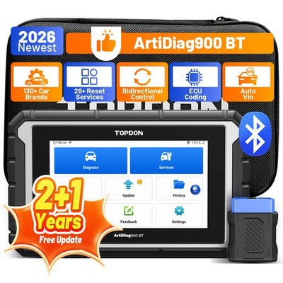 TOPDON AD900BT OBD2 Scanner 3Years Free Update Bi-Directional ECU Coding 28+ Res