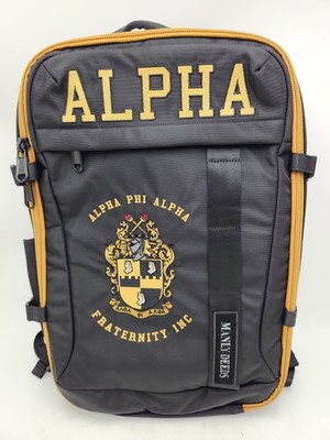 NEW Winters Industries Alpha Phi Alpha Embroidered Black and Gold Backpack