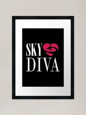 Sky Diva - Female Aviator - Pilot G gerahmtes Wandbild Poster Leinwanddruck Bild