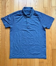 Lululemon Men  s Evolution Short Sleeve Polo Shirt Medium Blue Solid