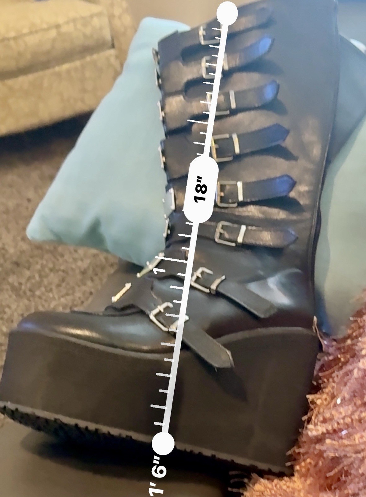 DEMONIA SWING-815 Wedge Platform Goth Buckle Blac… - image 7