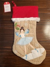 POTTERY BARN KIDS RED WOODLAND FAIRY CHRISTMAS STOCKING