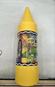 Crayola Amloid Kids@Work Building Blocks Yellow Crayon Storage Container 23 Inch