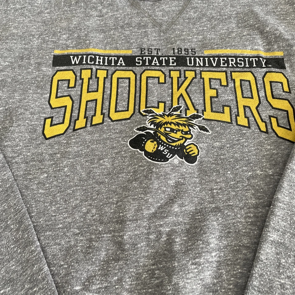 GUC Wichita State Shockers Women’s Gray Crewneck Crew Neck Sweatshirt M Gray B3 - Image 2 of 4