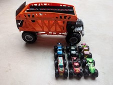 Monster Jam Hot Wheels Monster Mover Transporter Orange 6 x 1:64 Trucks Joblot