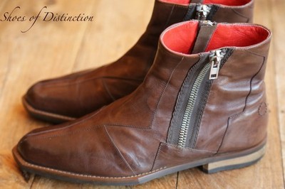 Oliver Sweeney Dave Brown Leather Zip Up Boots Men's UK 8.5 US 9.5 EU 42.5