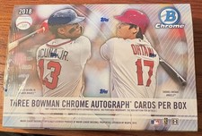 2018 Bowman Chrome Baseball HTA Choice Factory Sealed Box 3 Autos