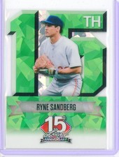2025 Leaf National NSCC 15th Anniversary RYNE SANDBERG Green Cracked Ice  1/1