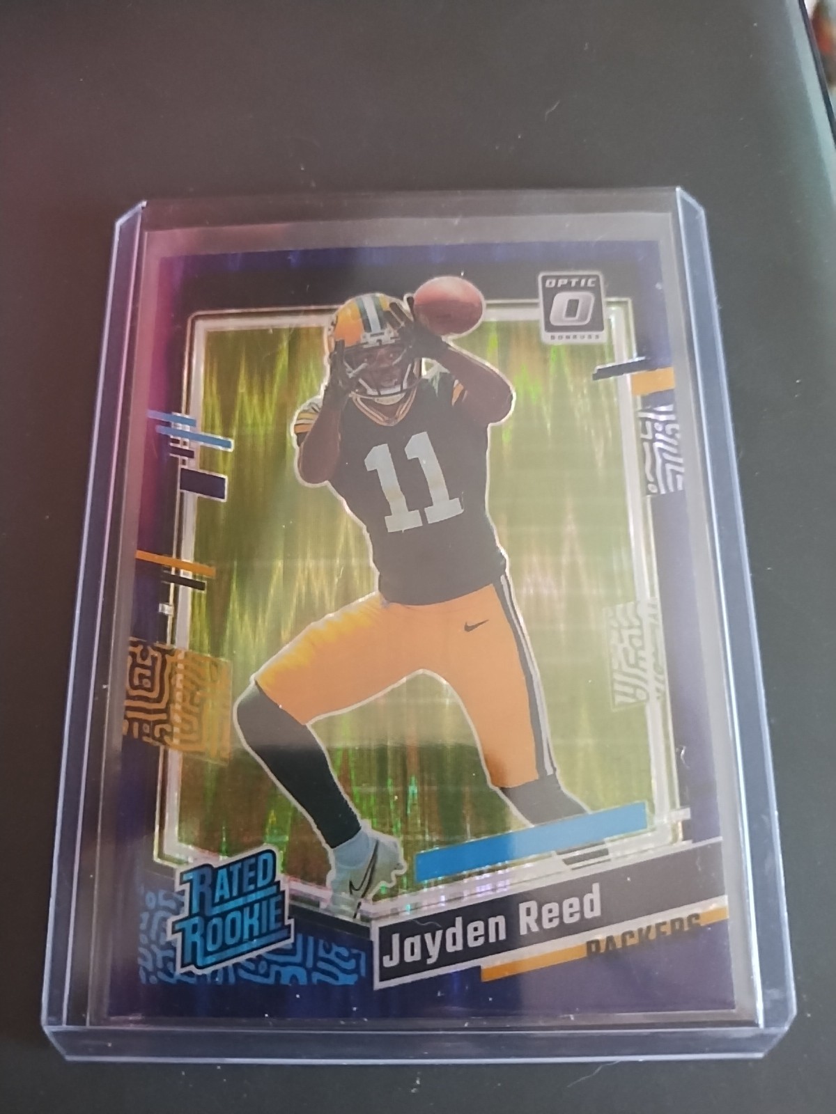 2023 Panini Donruss Optic - Rated Rookie Jayden Reed #239 Purple Shock Prizm