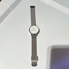 NINE WEST Women's Silver Mesh Band Quartz Analog Wristwatch Water-Resistant