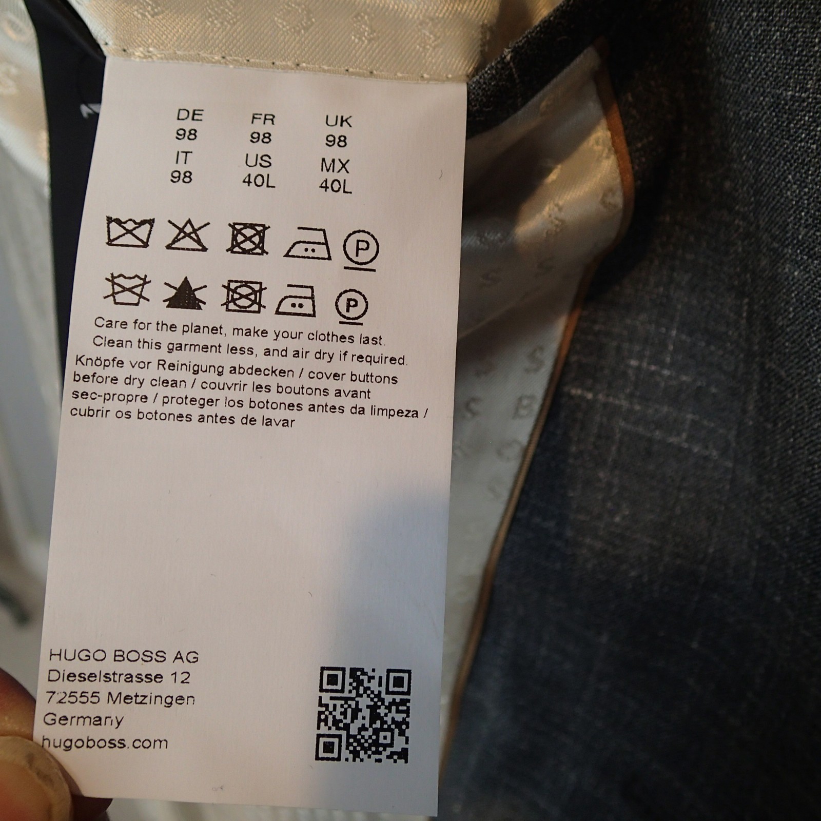 Hugo Boss Marzotto Sport Coat 40L Gray Two Button Blazer Jacket wool/silk/linen thumbnail 16