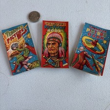 3 1960s Tattoo Transfer Books Superman Indians Kaiju Japan Monster