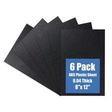 Plastic Sheet 8" x 12" x 0.04", Black PVC Board Flexible 8x12-1MM,
