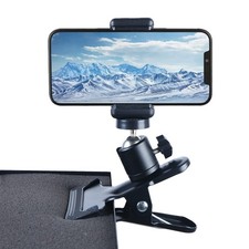 Clip Clamp Phone Holder, 360  Adjustment Metal Clamp for 3.5-6.5" Phones