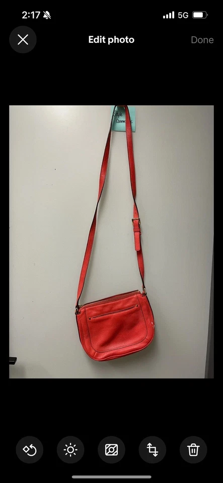 Bolso Bandolera Michael Kors Cuero Rojo Naranja con Correa Ajustable Foto 4 de 4