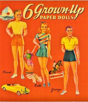 VINTAGE UNCUT 1941 6 GROWN-UP PAPER DOLLS~EXTREMELY RARE~#1 TOP REPRODUCTION