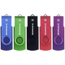 USB Flash Drives 5 Pack 32GB Memory Stick Swivel Design USB 2.0 Flash Drive T...