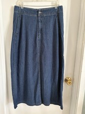 Vintage Eddie Bauer Maxi Denim Jean Skirt Women s 14 Blue Wash Modest Long
